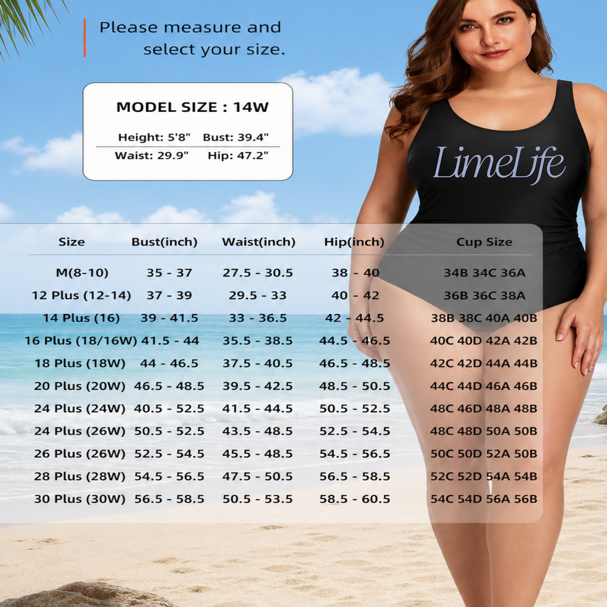 LimeLife one piece bathing suit